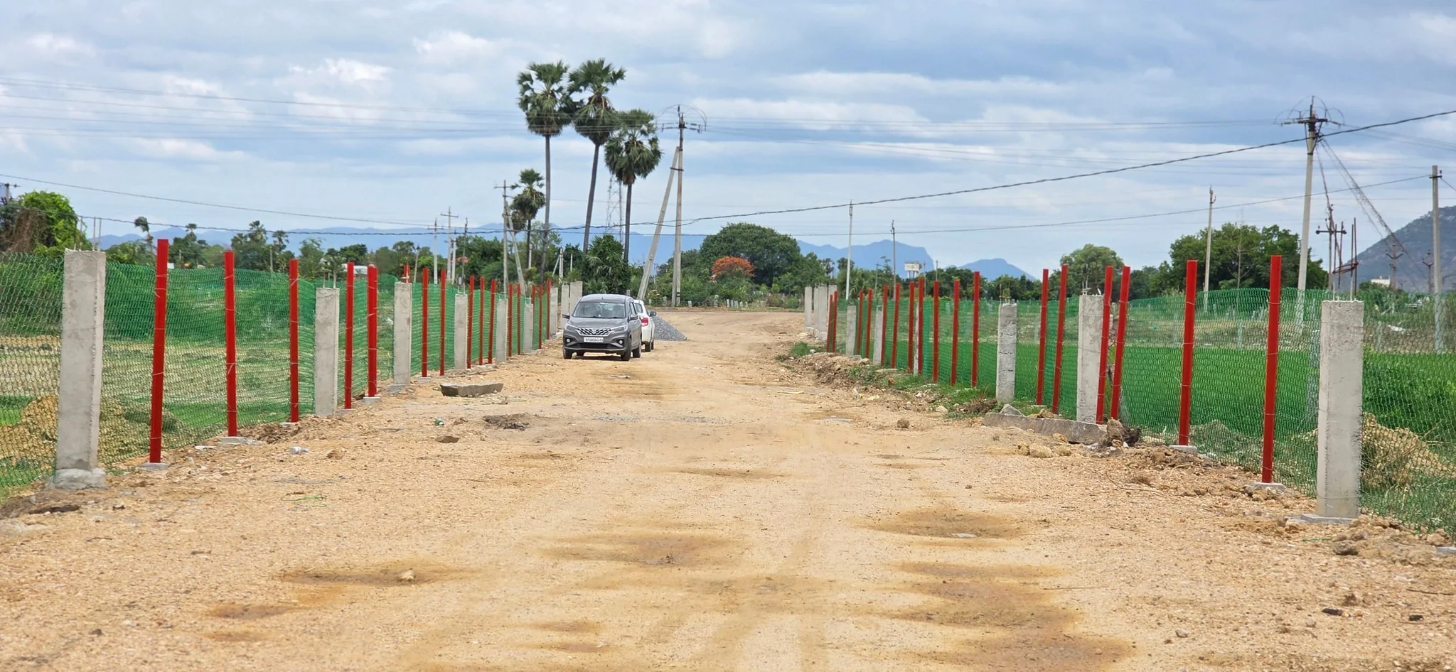 Wide Demarcated Internal Avenue Road with Fencing