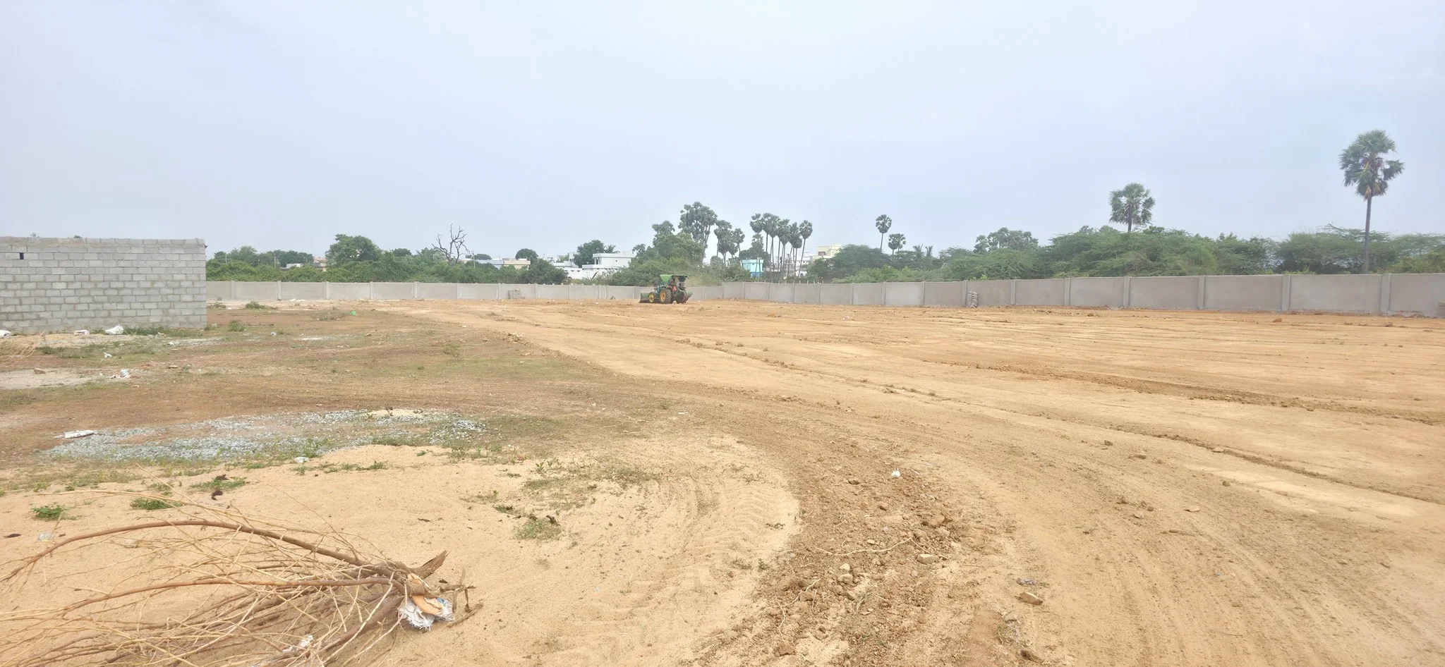 On-Site Ground Development, Leveling & Compound Wall Construction