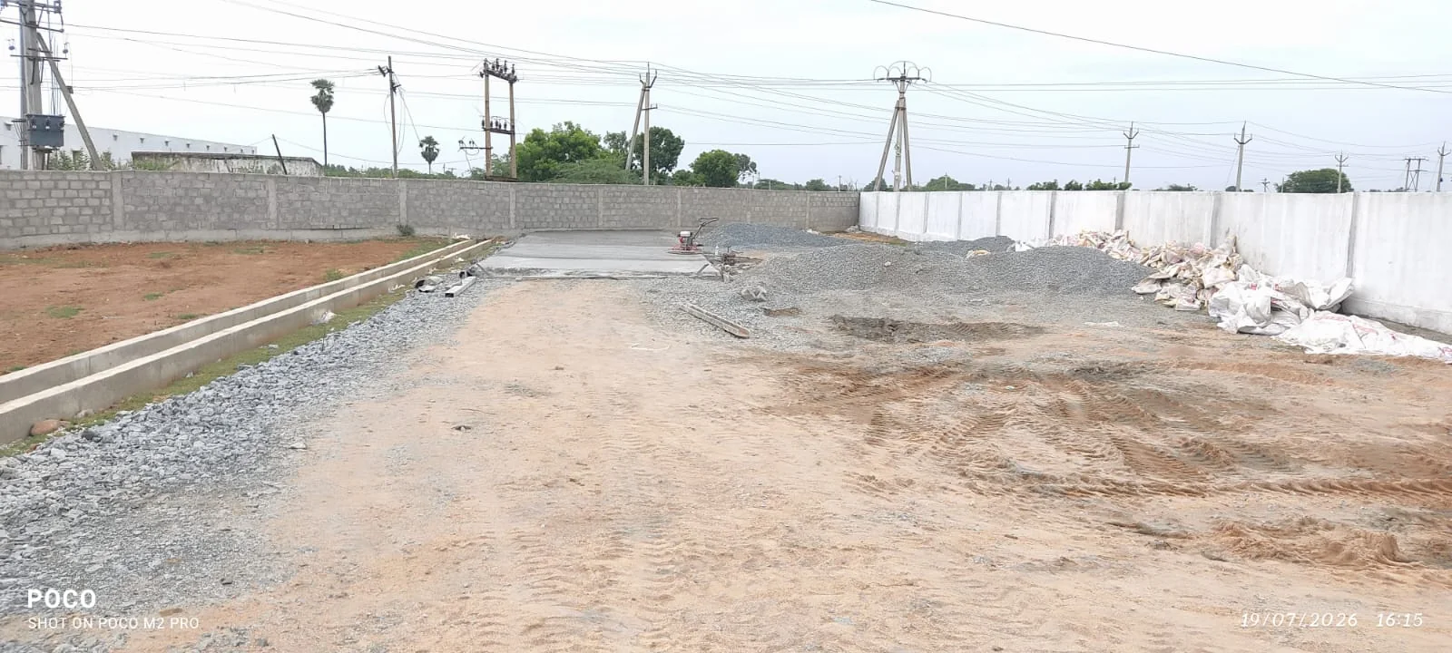 On-site development progress and completed Cement Concrete (CC) road network