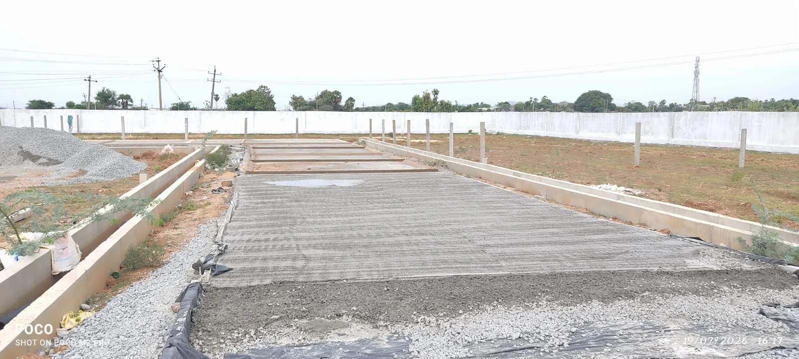 Overhead water tank and drainage infrastructure