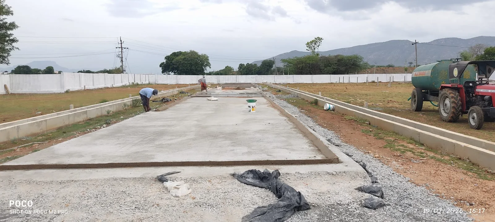 Green landscape buffer and compound wall fencing